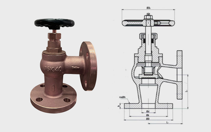 JIS F7302 Glob Vana Köşe Bronz - 5K
