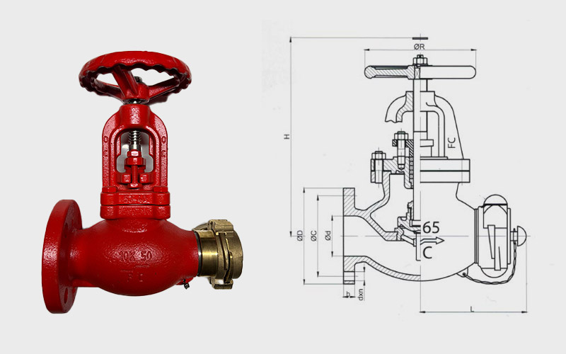 JIS F7333 Yangın Vana Düz Pik - 5K