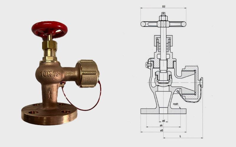 JIS F7334 Yangın Vana Köşe Bronz - 5K